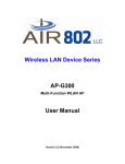 Wireless LAN Device Series AP-G300 User Manual