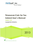 Timesaver:Calc for Tax Ireland User`s Manual