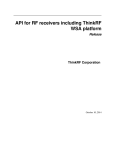 API for RF receivers including ThinkRF WSA platform