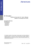 E1 Emulator Additional Document for User`s Manual (Notes on