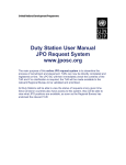 Duty Station User Manual JPO Request System www.jposc.org