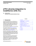 eTPU Libraries Integration to CodeWarrior (CW) 10.x