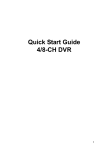 Quick Start Guide 4/8-CH DVR