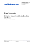 User Manual: - Allied Motion
