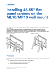 Installing 46-55" flat panel screens on the ML10/MP10 wall