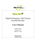 Digital Emergency Alert System Encoder/Decoder Users Manual