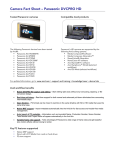 Camera Fact Sheet – Panasonic DVCPRO HD