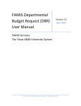 FAMIS Departmental Budget Request (DBR) User Manual