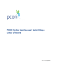 PCORI Online User Manual: Submitting a Letter of Intent