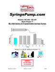 NE-500 OEM Syringe Pump User Manual