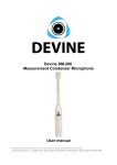Devine SM-200 Measurement Condenser Microphone User manual