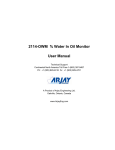 2114-OWM % Water In Oil Monitor User Manual