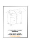 stainless steel kitchen cart user`s manual model