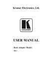 Kramer Electronics, Ltd. USER MANUAL Rack Adapter Model