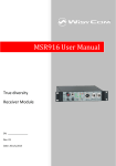 MSR916 User Manual - Pro Audio & Television