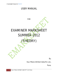 User Manual for Examiner Marksheet for Theory for RACs