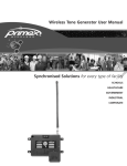 Wireless Tone Generator User Manual 41002M