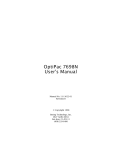 OptiPac 7698N User`s Manual