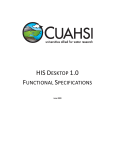 HIS DESKTOP 1.0 FUNCTIONAL SPECIFICATIONS - CUAHSI-HIS