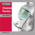 Cholesterol Monitor User Manual