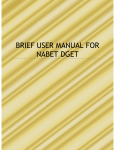 BRIEF USER MANUAL FOR NABET DGET