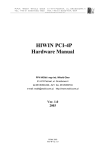 HIWIN PCI-4P Hardware Manual