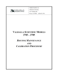 valhalla scientific models routine maintenance and calibration
