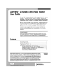 LabVIEW Simulation Interface Toolkit User Guide