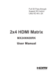 User Manual 2x4 HDMI Matrix with IR 4K x 2K