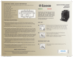 QUICK START GUIDE INTUITA HD8750/47 SET UP BEFORE FIRST