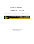 EEE3307 ELECTRONICS I LABORATORY MANUAL