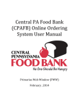 Central PA Food Bank (CPAFB) Online Ordering System User Manual