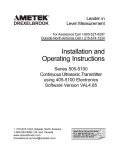 Manual - 405-5100 Series, Continuous Ultrasonic