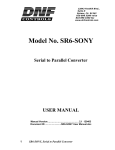 Model No. SR6-SONY