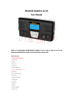 Bluetooth handsfree car kit User Manual