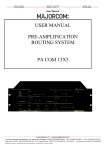 user manual pre-amplification routing system pa com 13x5