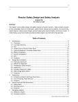 Reactor Safety Design and Safety Analysis