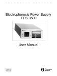 Electrophoresis Power Supply User Manual EPS 3500