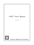 CATSTM User`s Manual - Pragmatic Communications Systems