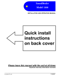 SoundBrick 1200 Installation & Operation Manual - Nel