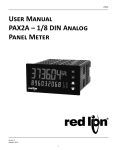 User Manual PAX2A – 1/8 DIN Analog Panel