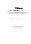 RIM 2004 Reference Manual. A decision tool for