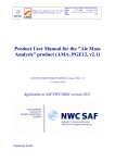 Product User Manual for the "Air Mass Analysis" product
