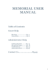 Memorial User Manual  - Help