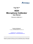 402H Microphone Calibrator User Manual