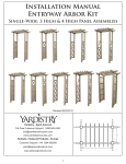 Installation Manual Entryway Arbor Kit