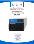 Isotopic N20 Analyzer (δ 15N, δ 15N , δ 15N , δ 18O) User Manual