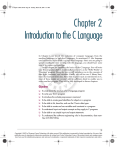 Chapter 2 Introduction to the C Language