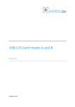 USB I/O Card Model A and B User Manual
