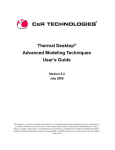 Thermal Desktop Advanced Modeling Techniques